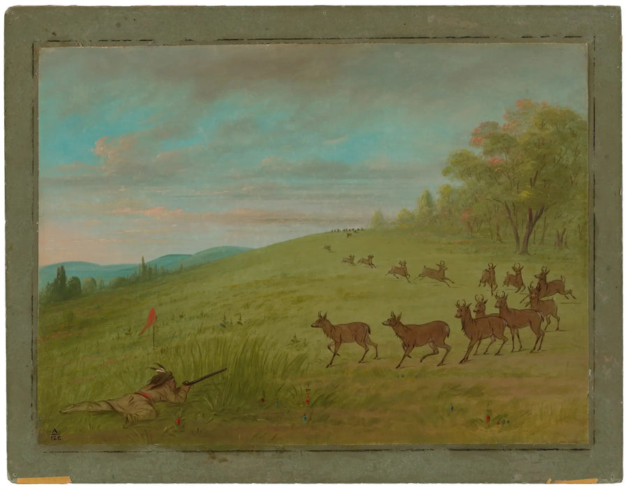 Polowanie na antylopy - Assinneboine - George Catlin