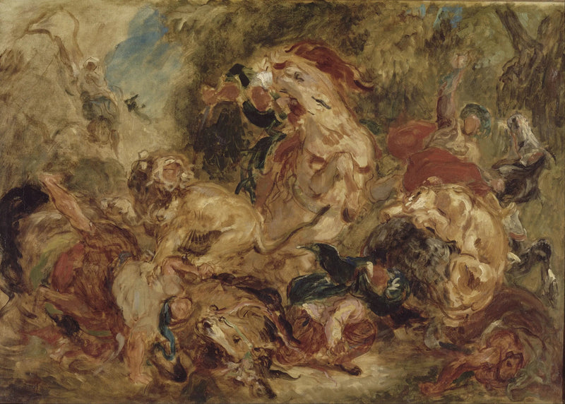 Polowanie na lwy - Eugène Delacroix