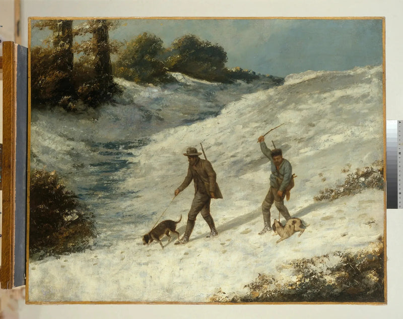 Myśliwi w śniegu - Gustave Courbet
