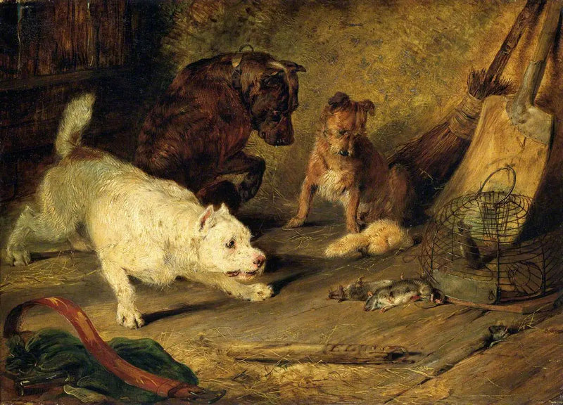 Myśliwi na szczury - Edwin Henry Landseer