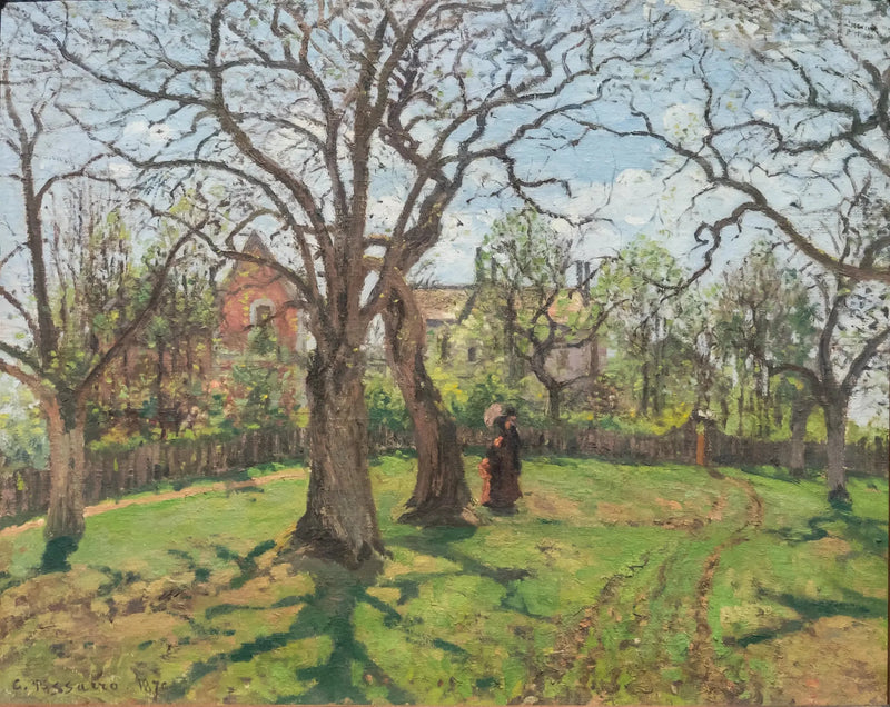 Kasztanowce w Louveciennes na wiosnę - Camille Pissarro