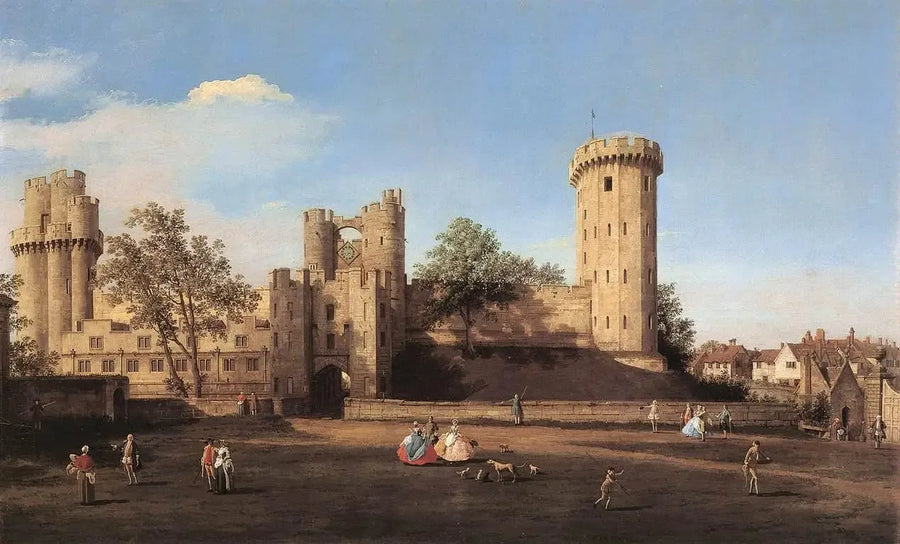 Zamek Warwick, strona wschodnia - Canaletto