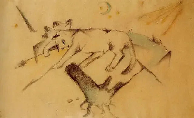 Leżące koty - Franz Marc