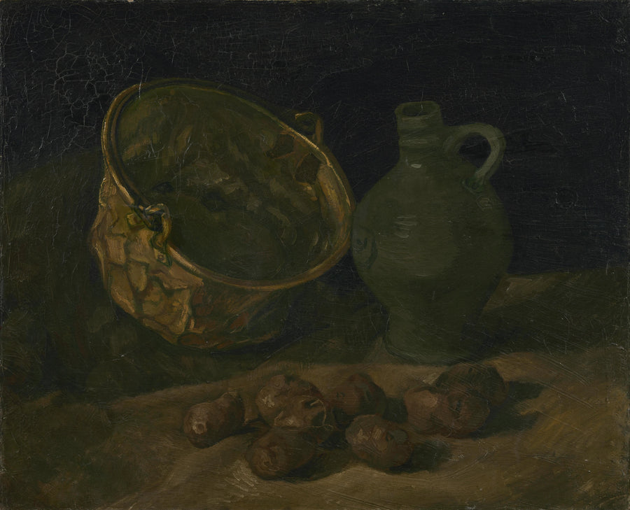 Martwa natura z kotłem i mosiężnym dzbanem - Vincent van Gogh