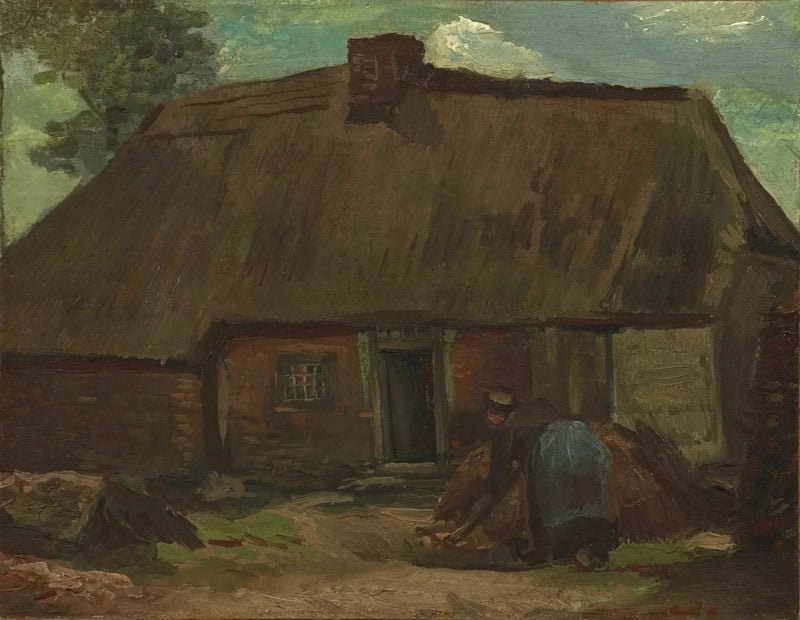 Gîte z wiejską kobietą kopiącą - Vincent van Gogh