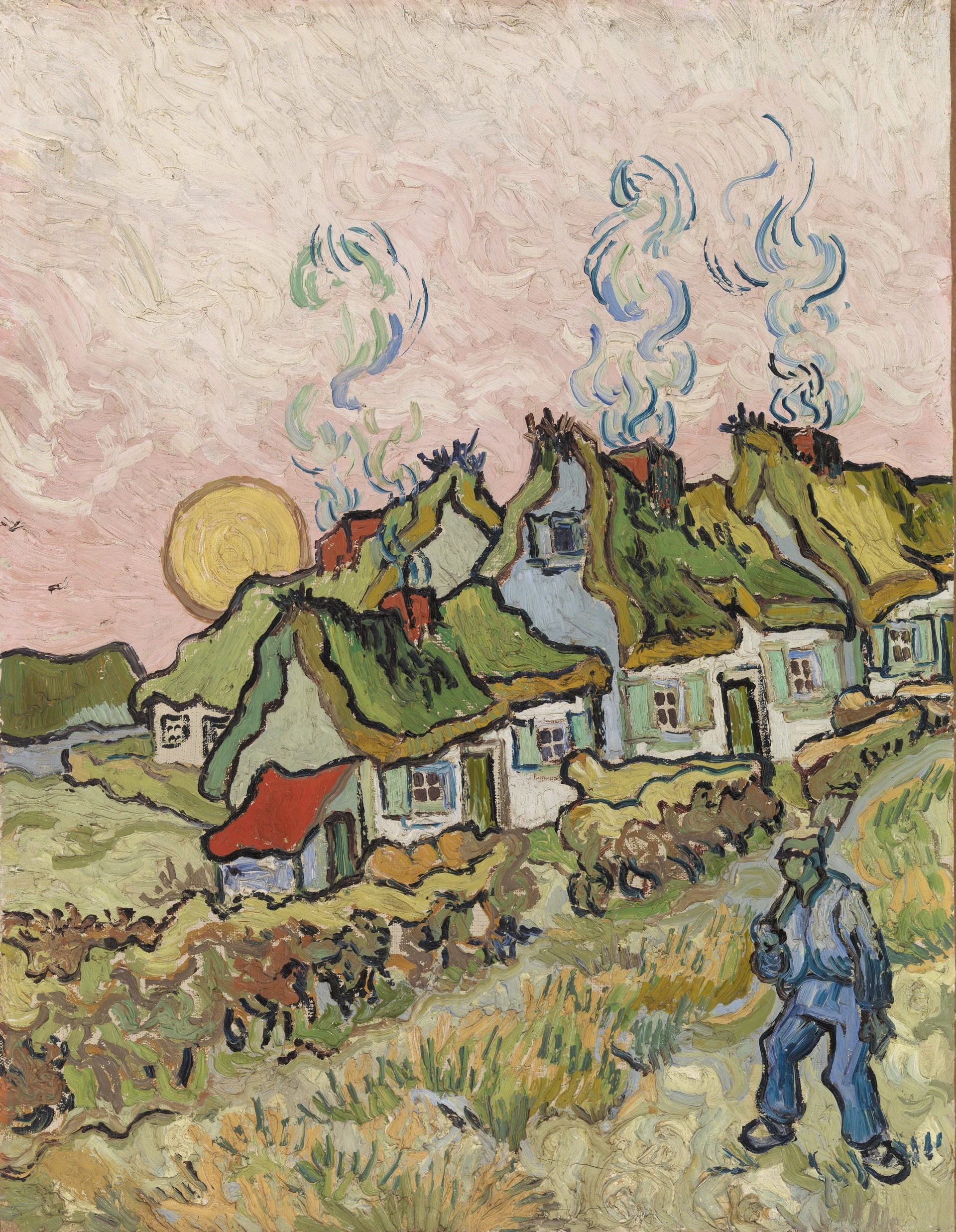 Chaumières au soleil de Vincent van Gogh, Barnes Foundation, BF136
