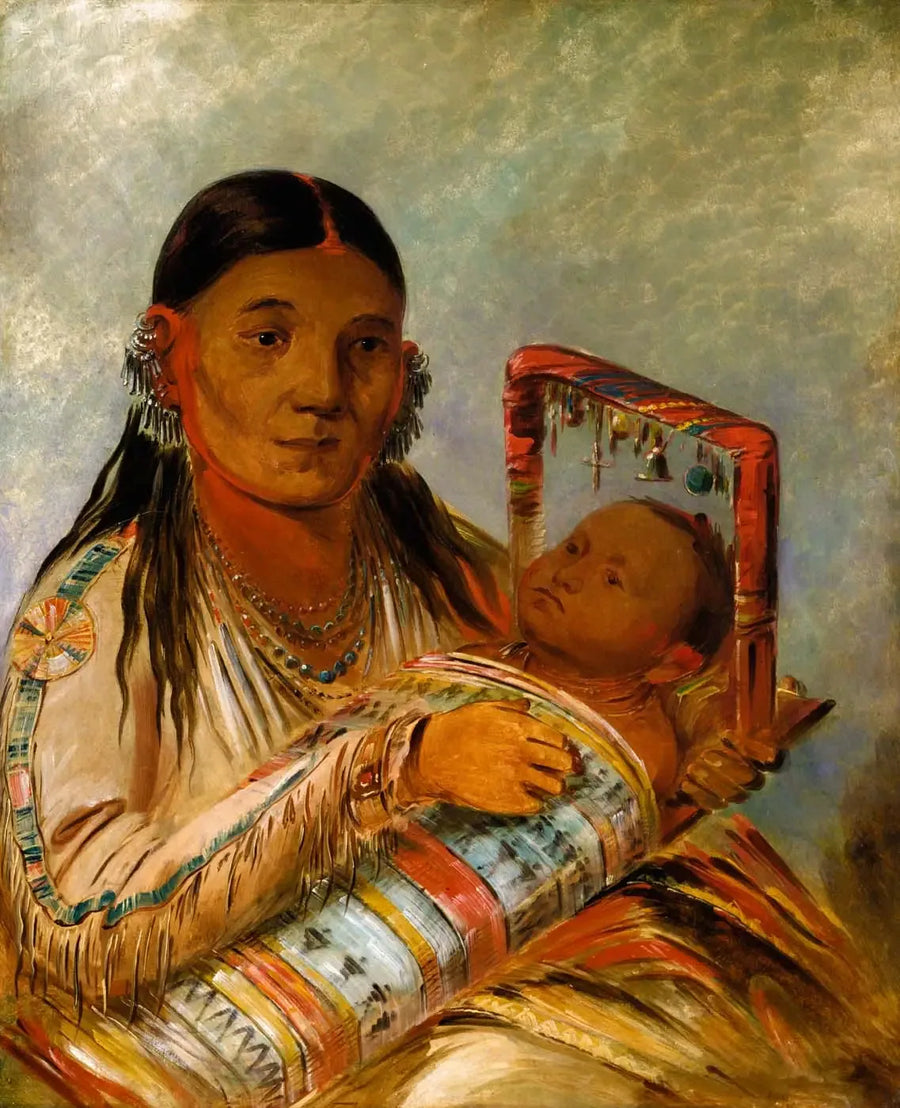Chée-ah-ká-tchée, żona Nót-to-way - George Catlin