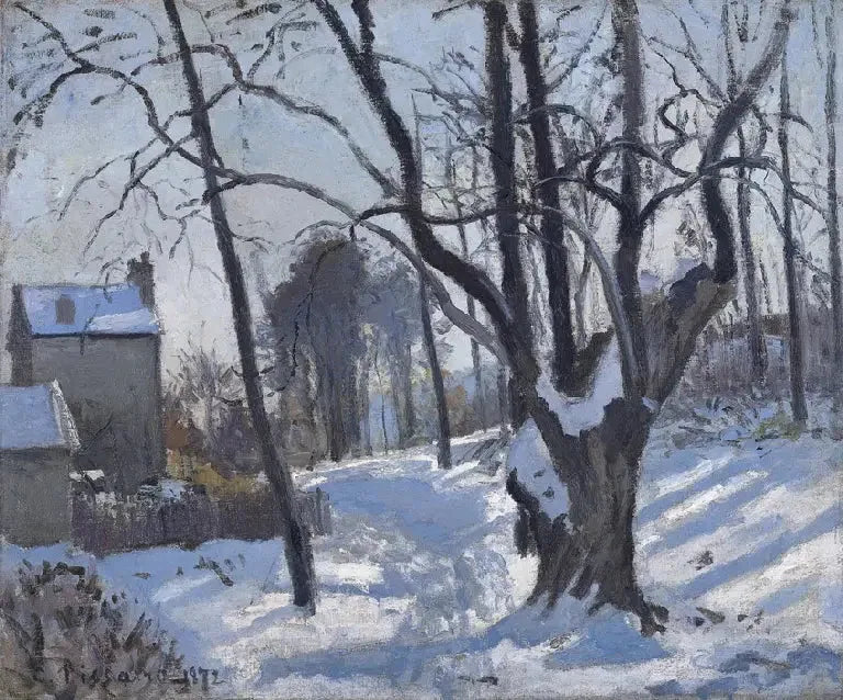 Droga Creux, Louveciennes, śnieg - Camille Pissarro