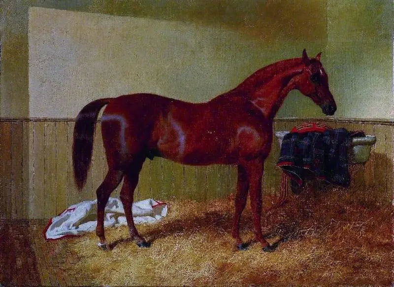 Gniadosz kasztanowaty w stajni - John Frederick Herring, Sr.