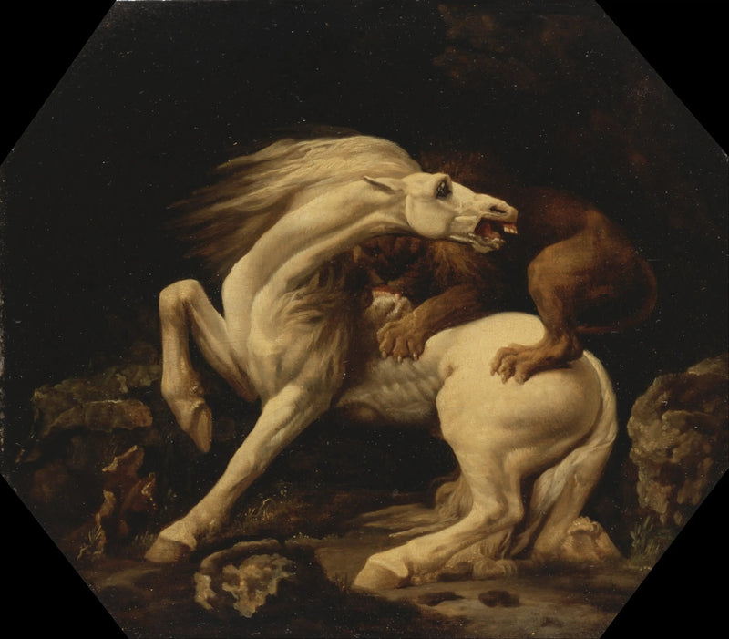 Koń zaatakowany przez lwa (odcinek C) - George Stubbs