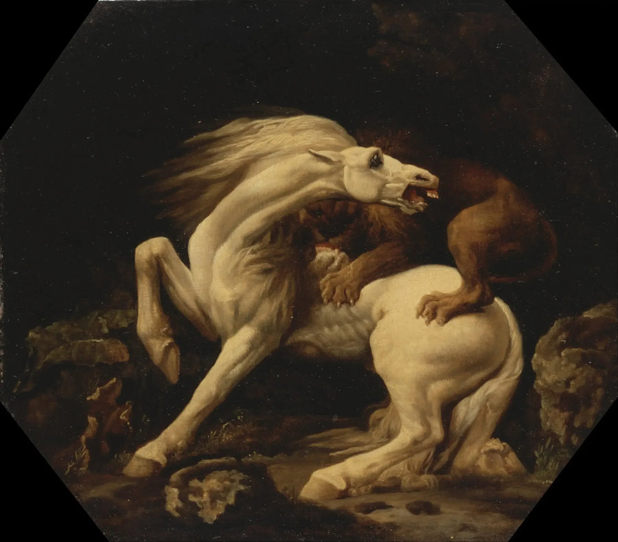 Koń zaatakowany przez lwa (odcinek C) - George Stubbs