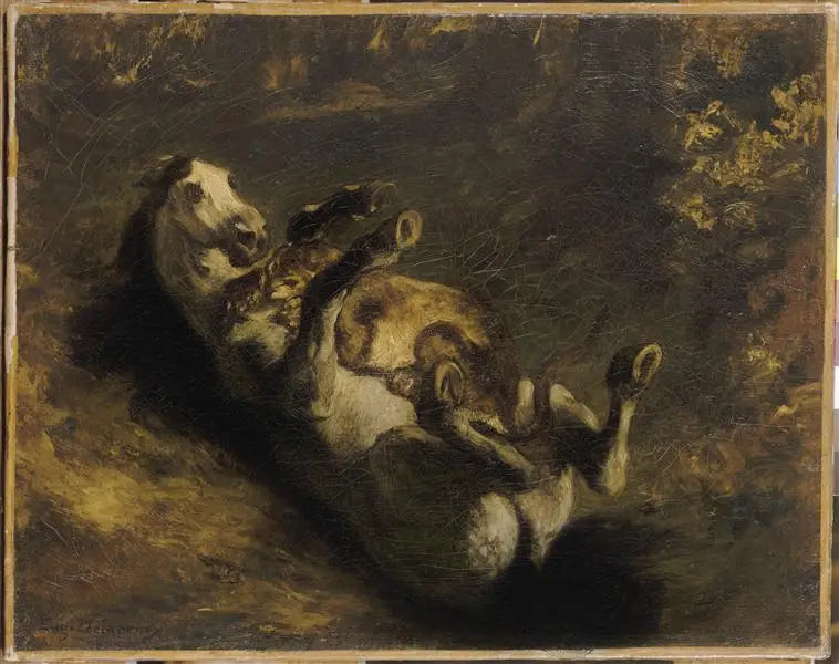 Koń zaatakowany przez lwicę - Eugène Delacroix