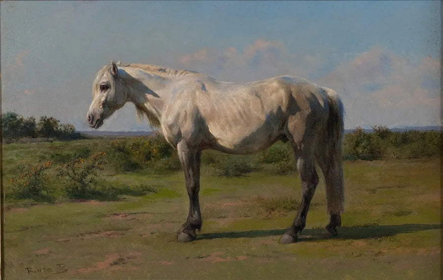 Biały koń na pastwisku - Rosa Bonheur