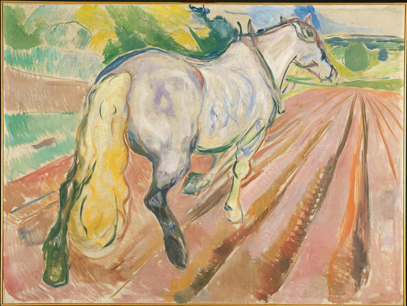 Biały koń widziany z tyłu - Edvard Munch