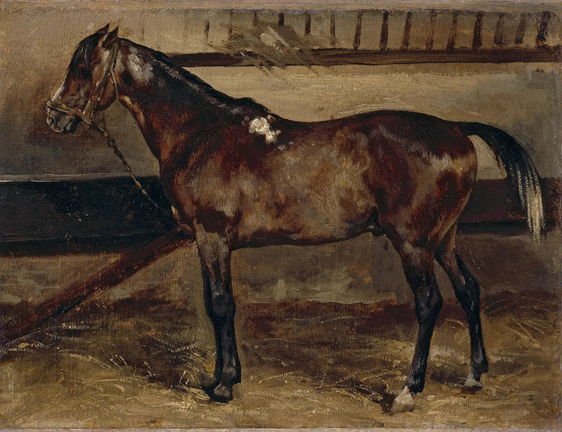 Brązowy koń w stajni - Théodore Géricault