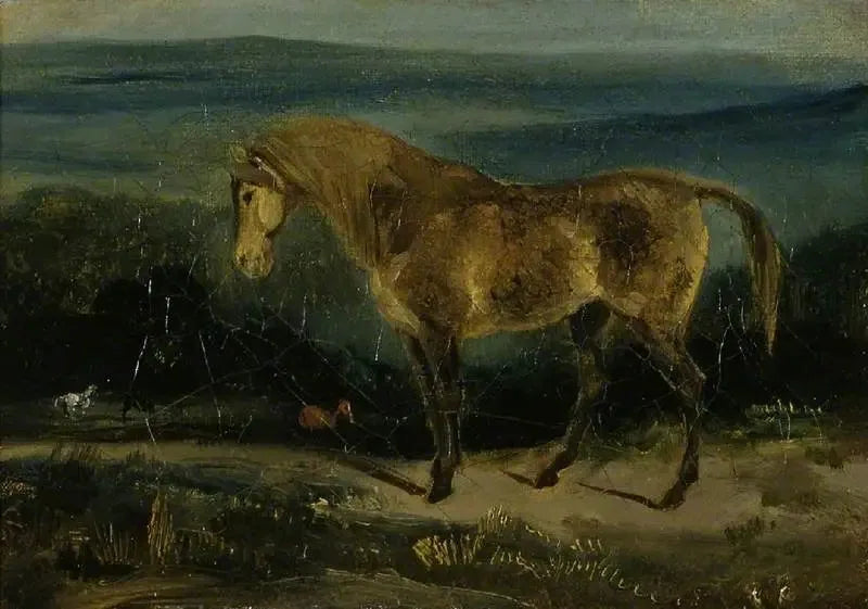 Koń w krajobrazie - Eugène Delacroix
