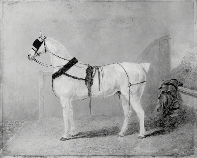 Koń zaprzęgowy w stajni - John Frederick Herring, Sr.