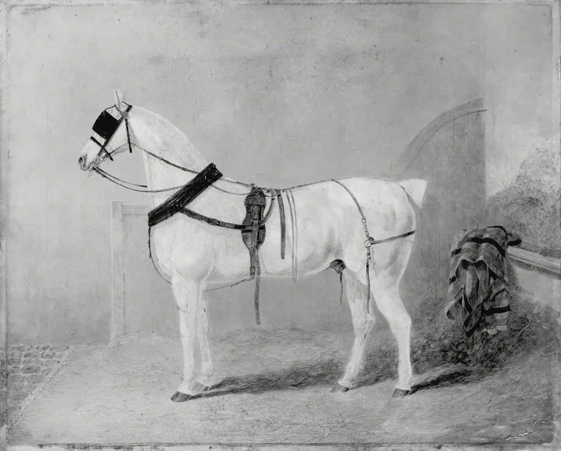 Koń zaprzęgowy w stajni - John Frederick Herring, Sr.