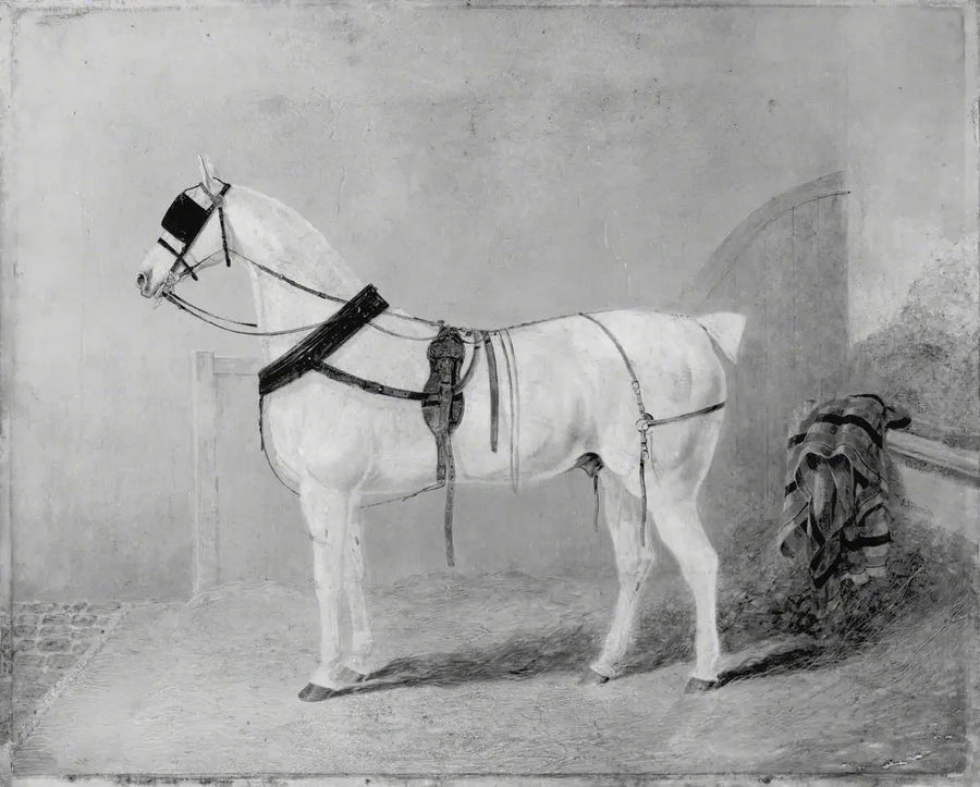 Koń zaprzęgowy w stajni - John Frederick Herring, Sr.