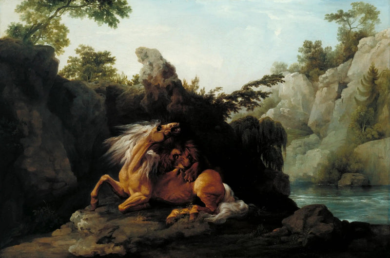 Koń pożarty przez lwa - George Stubbs