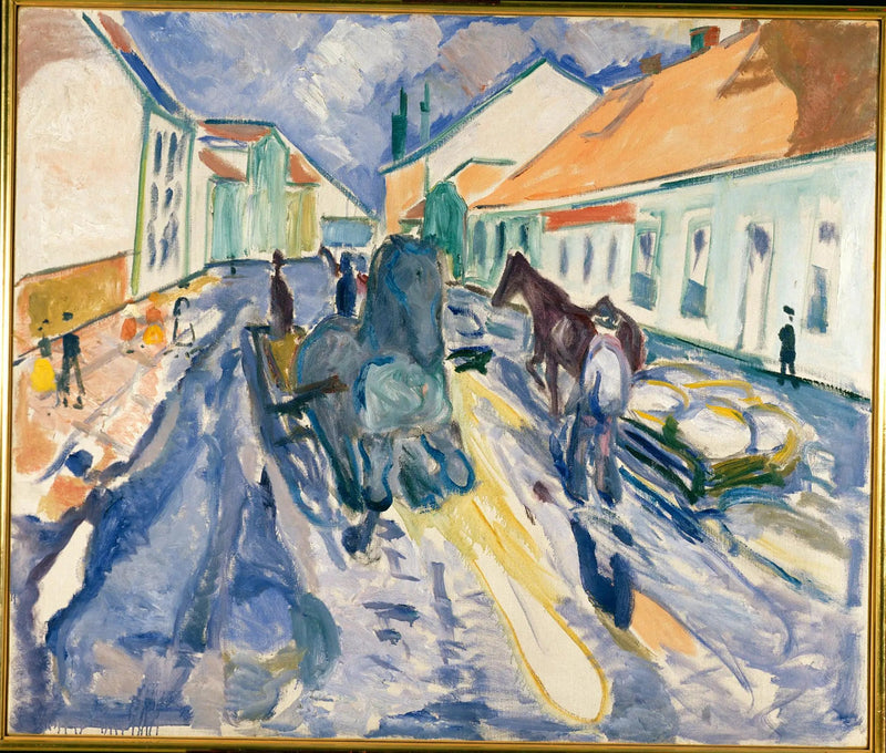 Zapakowany koń na ulicy - Edvard Munch