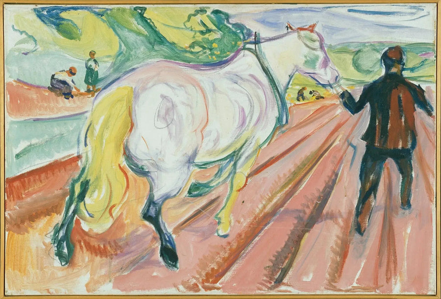 Koń i Człowiek na polu - Edvard Munch