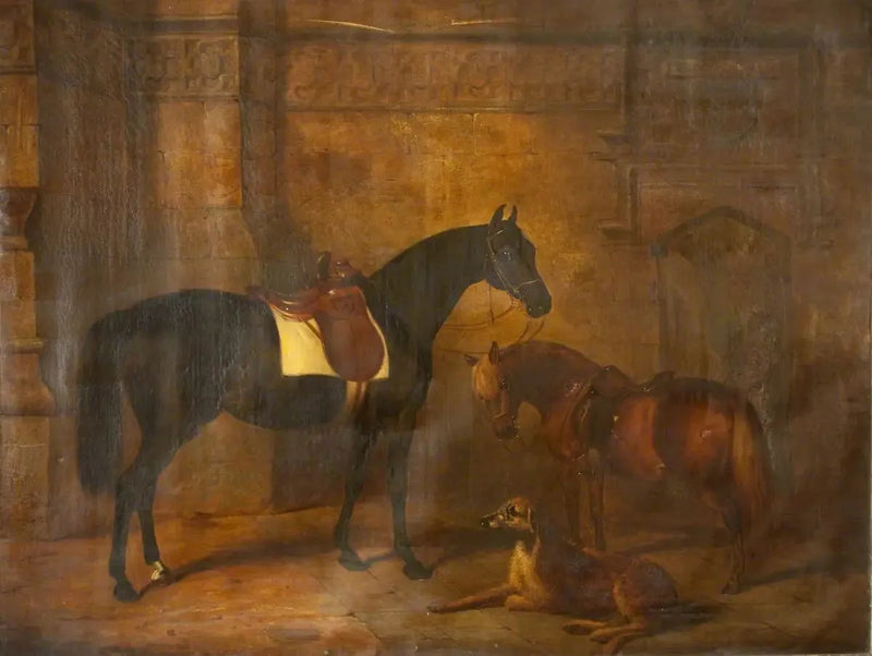 Koń, kucyk i jeleń-szermierz - Edwin Henry Landseer