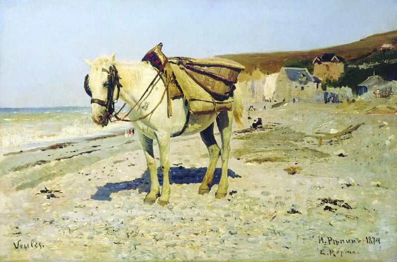 Koń do zbierania kamyków w Veules-les-Roses - Ilya Repin
