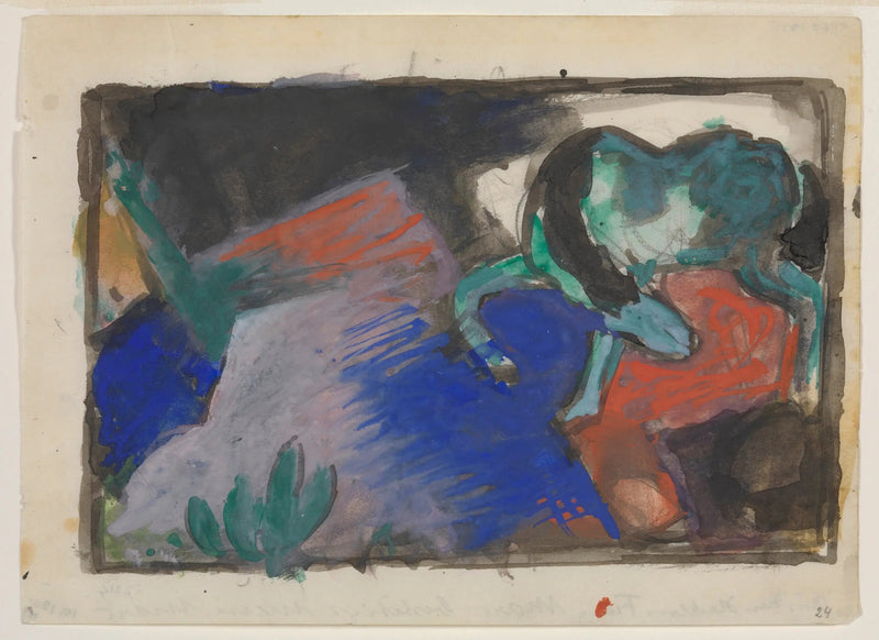 Zielony koń w krajobrazie - Franz Marc