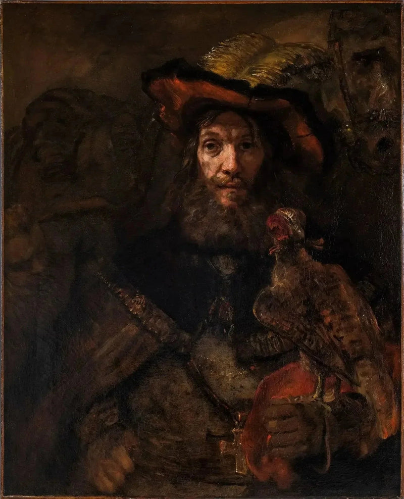 Człowiek z sokołem (może Święty Bawon) - Rembrandt