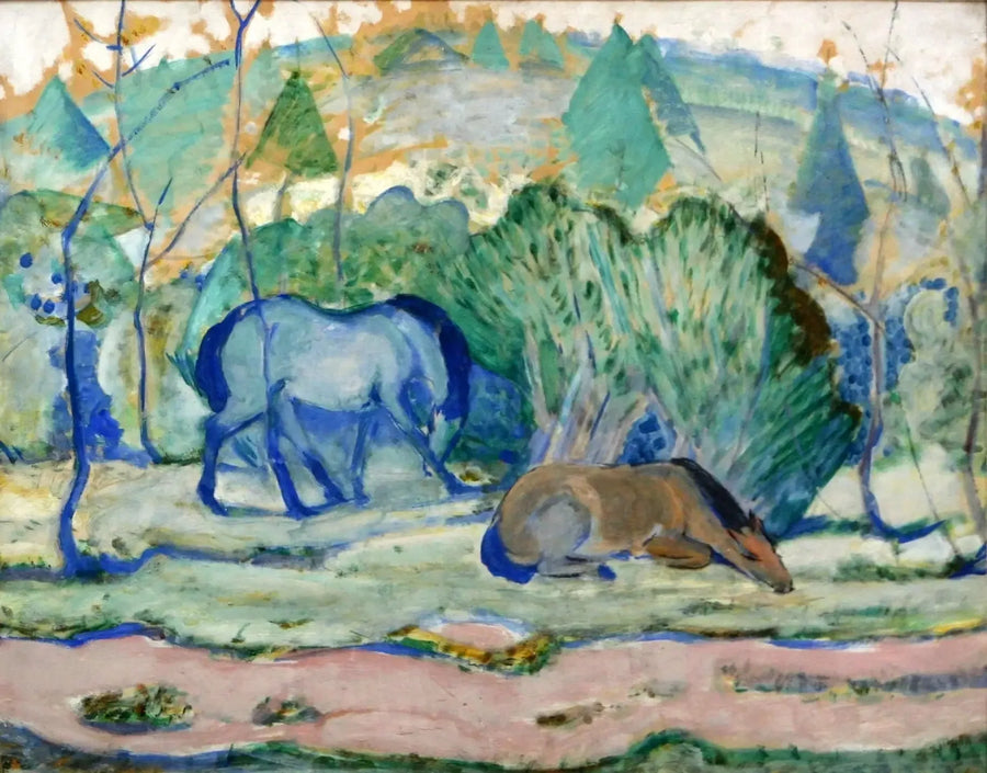 Konie na pastwisku - Franz Marc