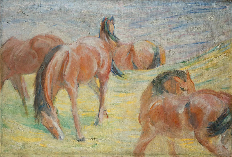 Konie na pastwisku I - Franz Marc