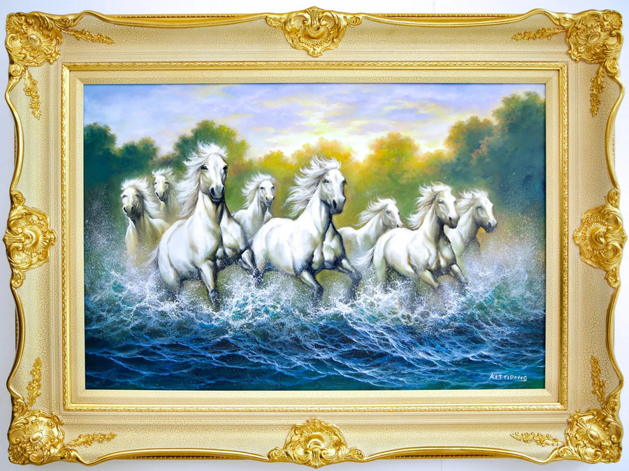Białe Konie i Rzeki  | 90x60cm
