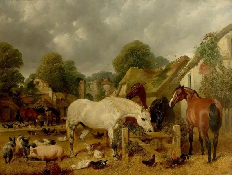 Konie w zagrodzie - John Frederick Herring, Sr.
