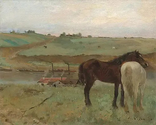 Konie na łące - Edgar Degas