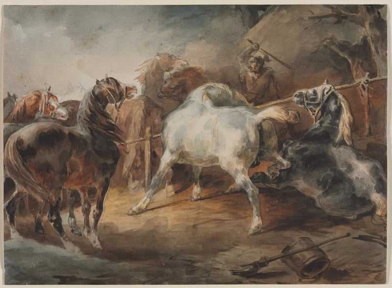 Konie bojowe - Théodore Géricault