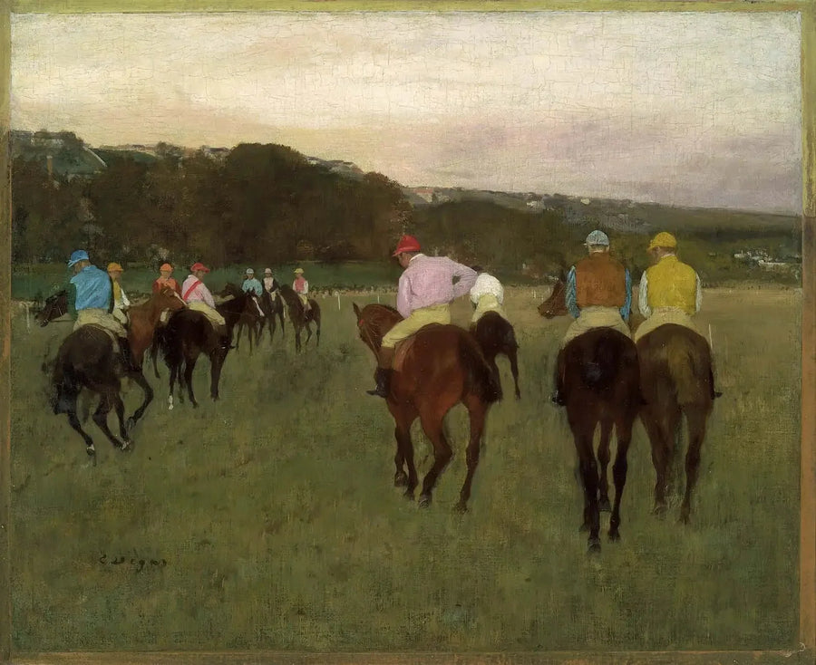 Konie wyścigowe w Longchamp - Edgar Degas