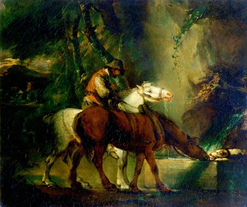 Konie pociągowe przy wodopoju - Thomas Gainsborough