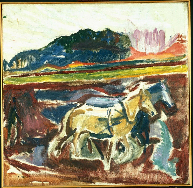 Orzące konie - Edvard Munch