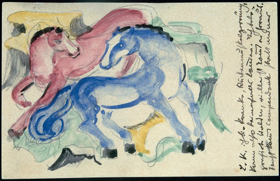 Czerwone i niebieskie konie - Franz Marc