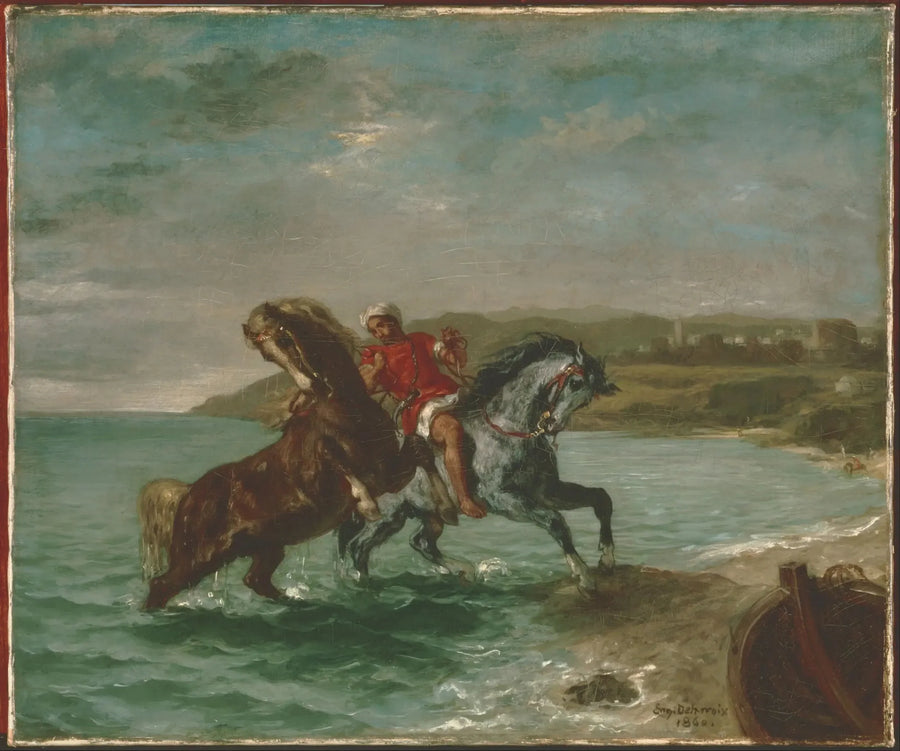 Konie wychodzące z morza - Eugène Delacroix