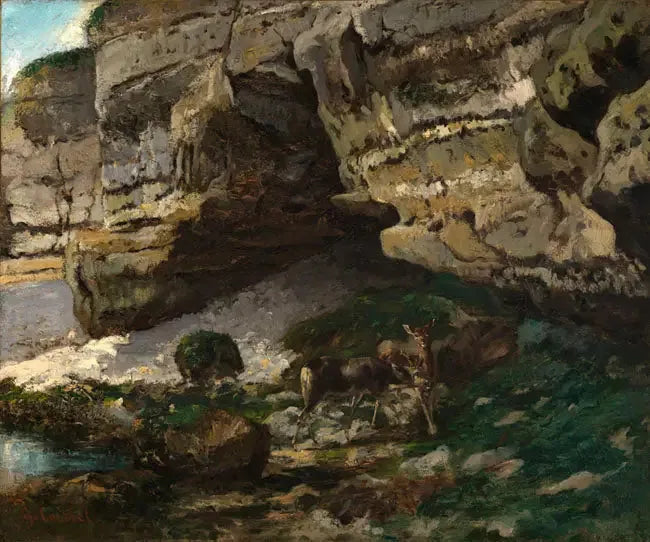 Jelenie u źródła - Gustave Courbet