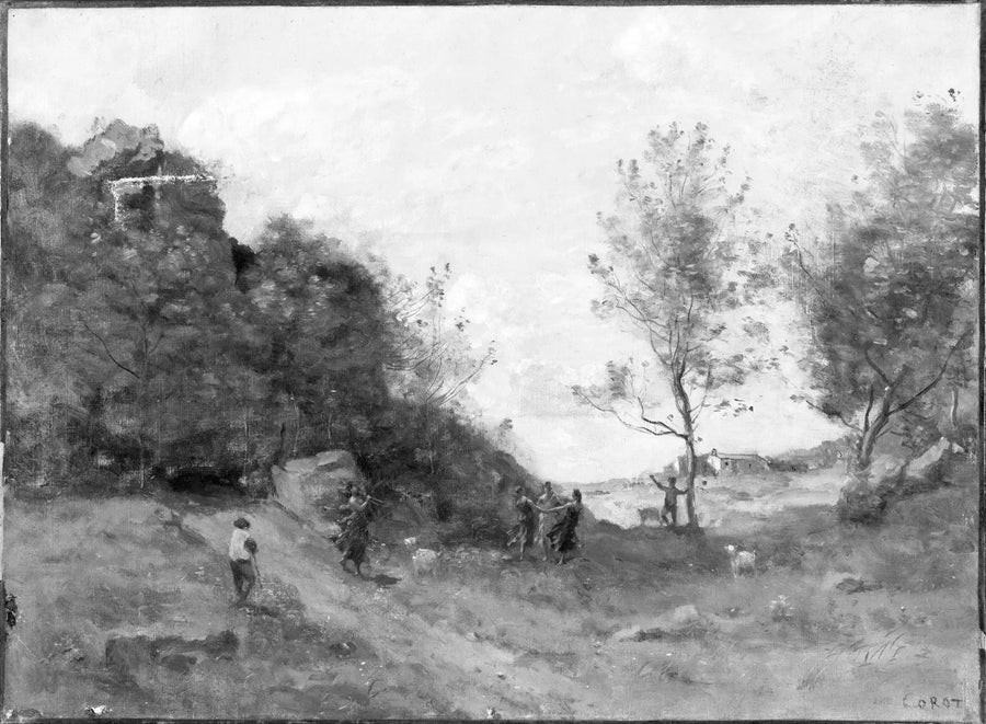Chevrier w pejzażu - Jean-Baptiste Camille Corot