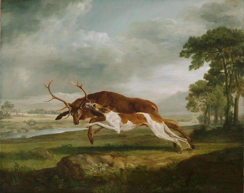 Biegający pies w pogoni za jeleniem - George Stubbs