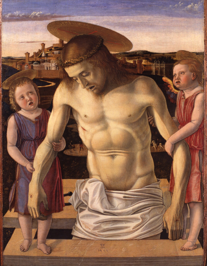 Chrystus martwy podtrzymywany przez dwóch aniołów - Giovanni Bellini