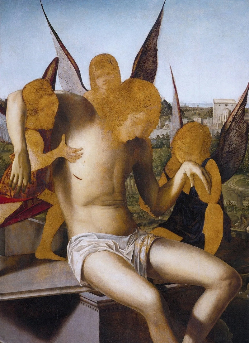 Chrystus martwy wsparty przez trzech aniołów - Antonello de Messina