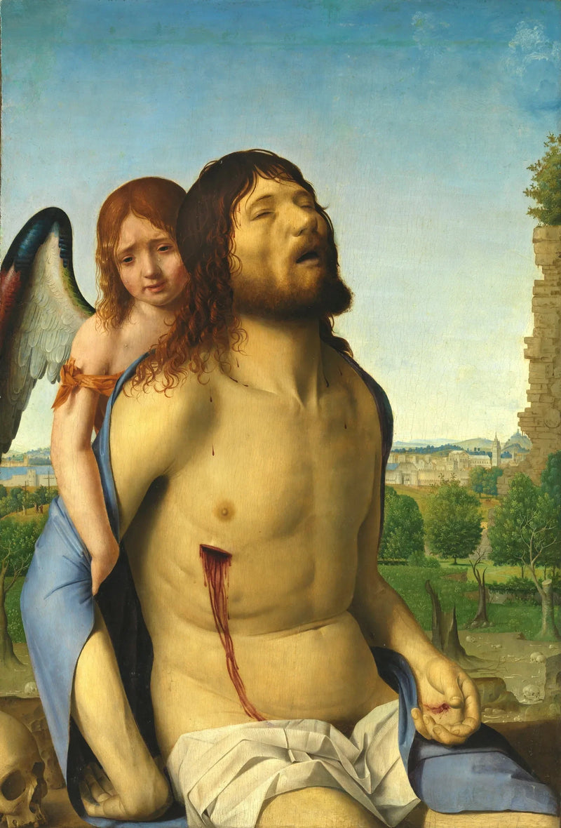 Chrystus martwy, wsparty przez anioła - Antonello z Messyny