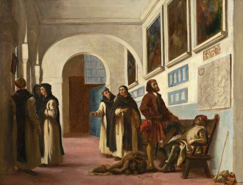 Krzysztof Kolumb i jego syn w La Rábida - Eugène Delacroix
