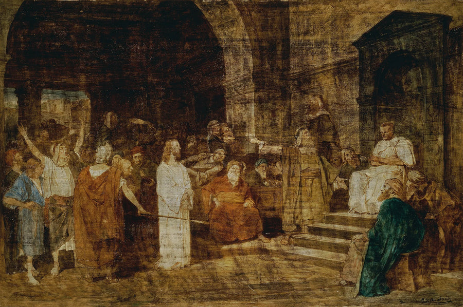Christus vor Pilatus - Mihály Munkácsy image 1 copie de tableau peinte à la main