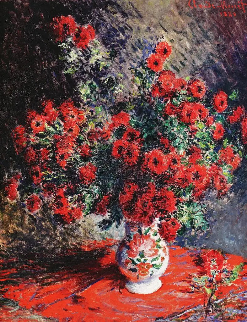 Czerwone chryzantemy - Claude Monet